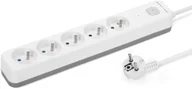 Listwy zasilające - Listwa zasilająca Montis Listwa przeciwprzepięciowa biały-szary 5-gniazdowa 3m MT187-WG-3 - miniaturka - grafika 1