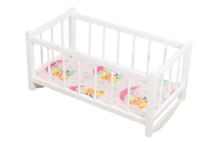 ŁÓŻECZKO DREWNIANE BIAŁE bujane dla lalek KOŁYSKA zabawka dla dzieci - Domki dla lalek ŁÓŻECZKO DREWNIANE BIAŁE bujane dla lalek KOŁYSKA zabawka dla dzieci - Domki dla lalek - miniaturka - grafika 1