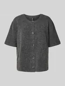 Swetry damskie - Kurtka z dzianiny o kroju regular fit z krótkim rękawem model ‘JIKO’ - miniaturka - grafika 1