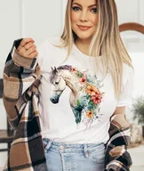 Koszulki i topy damskie - damska koszulka z koniem kon020 - miniaturka - grafika 1