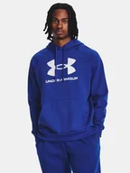 Bluzy męskie - Bluza męska bawełniana kangurka z logo Under Armour 1379758-400 Niebieski - miniaturka - grafika 1