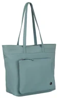 Torebki damskie - PETERSON Niebieska duża torebka damska na ramię wysokie uchwyty kieszonki na suwak shopper bag pojemna lekka i funkcjonalna mieści a4 - miniaturka - grafika 1