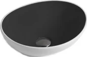 Umywalki - Umywalka Mexen Mexen Elza umywalka nablatowa 40 x 33 cm czarna/biała - 21014077 - miniaturka - grafika 1