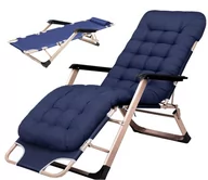 Leżaki ogrodowe - 2X Fotel Leżak Turystyczny Ogrodowy Plażowy Zestaw Niebieski - miniaturka - grafika 1