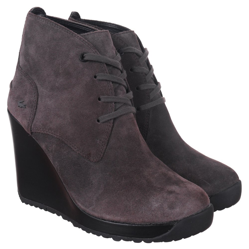 Buty Lacoste Jariselle SRW damskie sportowe botki skórzane zamszowe na koturnie-40