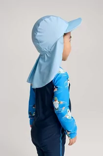 Czapki dla dzieci - Reima czapka z daszkiem dziecięca Mustekala kolor niebieski gładka - grafika 1