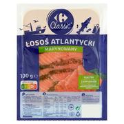 Carrefour Classic Łosoś atlantycki marynowany plastry z koperkiem 100 g