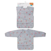 Śliniaki i fartuszki - Babyono Śliniak Fartuszek Z Długim Rękawem Z Kieszonką Fox Liski - miniaturka - grafika 1