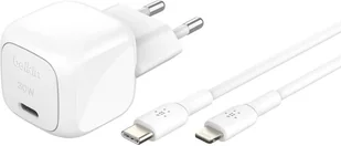 Belkin USB-C PD 30W, mała, biała + kabel Lightning - Ładowarki do telefonów - miniaturka - grafika 1