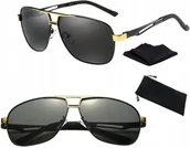 Okulary przeciwsłoneczne - Okulary Polaryzacyjne Pilotki UV przeciwsłoneczne - miniaturka - grafika 1