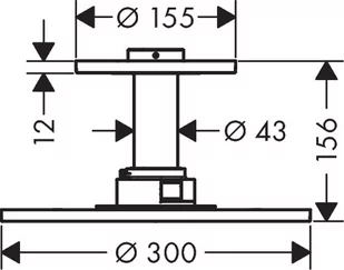 Axor ShowerSolutions Deszczownica 30 cm z ramieniem sufitowym czarny mat 35301670 - odbiór osobisty: Kraków, Warszawa - Deszczownice - miniaturka - grafika 1