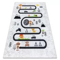 Dywany dla dzieci - Dywan do prania JUNIOR 51490.802 Zwierzęta, uliczki dla dzieci, antypoślizgowy - szary, 160x220 cm - miniaturka - grafika 1
