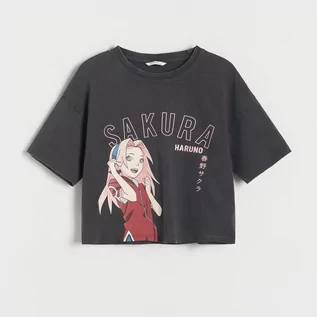 Koszulki dla dziewczynek - Reserved - T-shirt Naruto - Szary - grafika 1