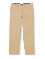 Spodnie męskie - GANT Klasyczne spodnie męskie Regular Twill Chinos, Dark Khaki, Standard, khaki (Dark Khaki), 34W / 32L - miniaturka - grafika 1