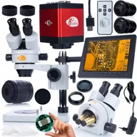 Mikroskopy i lupy - Rosfix Zestaw mikroskopowy Mercury Pro MSMP-T-PS1 +kamera Draco RED PRO KMDRP-HDMI-VGA 2mp+uchwyt do wyświetlacza 196mm+wyświetlacz 8" - miniaturka - grafika 1