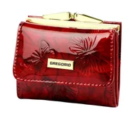 Portfele - Portfel Damski Skórzany GREGORIO Skóra Licowa Lakierowany Mały Z Klamrą BTS-126 CZERWONY 9.5 x 8 x 2.5 [cm] - miniaturka - grafika 1