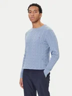 Swetry męskie - Tommy Hilfiger Sweter MW0MW33132 Błękitny Regular Fit - miniaturka - grafika 1