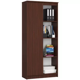 REGAŁ BIUROWY R 80 cm CLP 1 DRZWI 4 PÓŁKI WENGE - Regały biurowe - miniaturka - grafika 1
