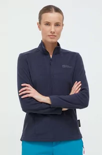 Jack Wolfskin bluza sportowa Taunus kolor granatowy gładka - Bluzy damskie - miniaturka - grafika 1