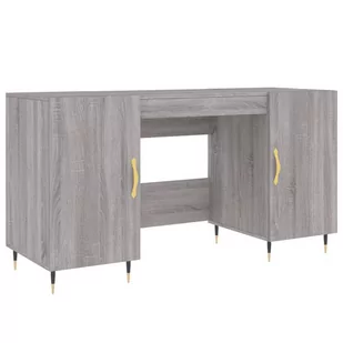 ﻿Biurko, szary dąb sonoma, 140x50x75 cm, materiał drewnopochodny - Biurka dla dzieci - miniaturka - grafika 1