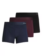 Majtki męskie - Jack & Jones Jacbasic Zestaw 3 bambusowych bokserów Noos, Port Królewski/Szczegóły: Czarny-Blazer granatowy, M Mężczyźni, Port Królewski/Szczegóły: Czarny - Granatowy Blazer, M - miniaturka - grafika 1