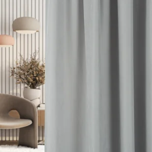 Zasłona na taśmie marszczącej srebrna aksamitna 140 x 280 cm 1 szt. - Zasłony - miniaturka - grafika 1