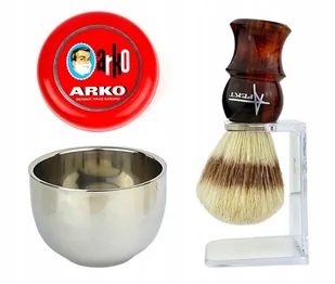 Pędzel Do Golenia Stojak Tygiel Miseczka Mydło - Mydła - miniaturka - grafika 1