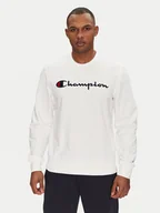 Bluzy męskie - Champion Bluza 220727 Biały Slim Fit - miniaturka - grafika 1