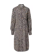 Koszule damskie - KAFFE Damska koszula Sukienka Oversized Tuunic Printed Długi Rękaw Koktajl, Ciemnoniebieska W Beżowa Grafika, 38 - miniaturka - grafika 1