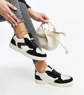 Biało-czarne sneakersy z brokatem Juwan-40 - Sneakersy damskie - miniaturka - grafika 1