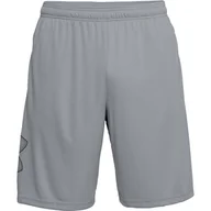 Spodenki męskie - Męskie Spodenki UNDER ARMOUR UA TECH GRAPHIC SHORT 1306443-035 – Szary - miniaturka - grafika 1