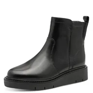Kozaki damskie - TAMARIS Damskie buty Comfort Boot Flat Półdługie kozaki, Black Nappa, 37 EU, Czarna papka, 37 EU - miniaturka - grafika 1