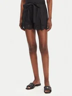 Spodenki damskie - TWINSET Szorty materiałowe 251TT2096 Czarny Regular Fit - miniaturka - grafika 1