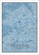 Plakaty - Galeria Plakatu, Kraków mapa niebieska, 40x50 cm - miniaturka - grafika 1