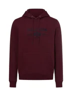 Swetry męskie - Tommy Hilfiger Męski sweter z kapturem Mężczyźni Bawełna czerwony jednolity, S - miniaturka - grafika 1
