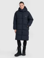 Kurtki damskie - 4F Płaszcz puchowy z wypełnieniem syntetycznym damski - czarny S - miniaturka - grafika 1