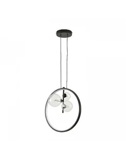 Lampa Wisząca Lampa Metalowa LED Ring Czarna 40 cm - Lampy sufitowe - miniaturka - grafika 1
