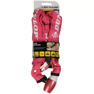 DUNLOP Dunlop - Zapięcie rowerowe na zamek łańcuch 120cm (Czerwony) - Zabezpieczenia do roweru - miniaturka - grafika 1