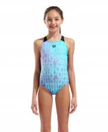 Stroje kąpielowe - Strój Kąpielowy Dziewczęcy Jednoczęściowy Sportowy Na Basen Arena Multi 128 - miniaturka - grafika 1
