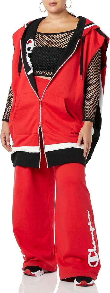 CHAMPION CZERWONA BLUZA PLUS SIZE Z KAPTUREM I BIAŁYMI LAMPASAMI XS/M 6_A