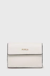 Portfele - Furla portfel skórzany Vitello damski kolor biały - grafika 1