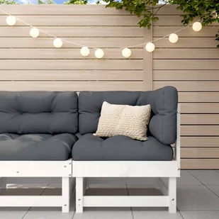 vidaXL Ogrodowa sofa narożna, biała, lite drewno sosnowe - Sofy ogrodowe - miniaturka - grafika 1
