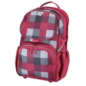 Plecaki - Plecak Be.bag Cube Karo Burgund - miniaturka - grafika 1