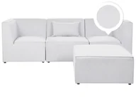 Sofy i kanapy - Sofa modułowa 3-osobowa z otomaną sztruksowa złamana biel LEMVIG - miniaturka - grafika 1