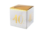 Gadżety dla niej i dla niego - SANTEX Pudełko na koperty "40 Urodziny", SANTEX, złote metaliczne SX6186-40 - miniaturka - grafika 1