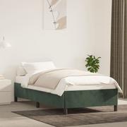 Łóżka - Lumarko Rama łóżka, ciemnozielona, 100x200 cm, tapicerowana aksamitem - miniaturka - grafika 1