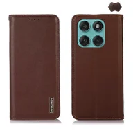 Etui i futerały do telefonów - Do Motorola Edge 60 Fusion / 60 Pro / 60 KHAZNEH Nappa Top Layer Skórzane etui na telefon ze skóry bydlęcej Brown - miniaturka - grafika 1