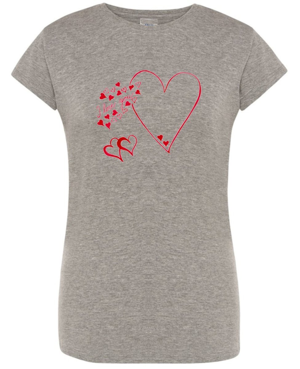 T-Shirt damski nadruk Serce Serca I love YOU r.L