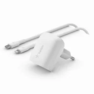 Ładowarki do telefonów - Belkin 20W USB-C PD PPS CHARGER WHT 1m PVC C-LTG - miniaturka - grafika 1