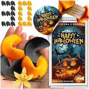 Ciasteczka z wróżbą Halloweenowe straszne dla Gości magia losu upominek 30 - Pieczywo chrupkie - miniaturka - grafika 1
